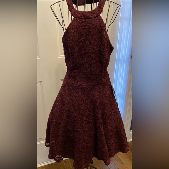 B. Smart Dresses & Skirts - New B. Smart Burgundy Wine Short Formal Semi-formal Dress Size 13 Lace Glitter